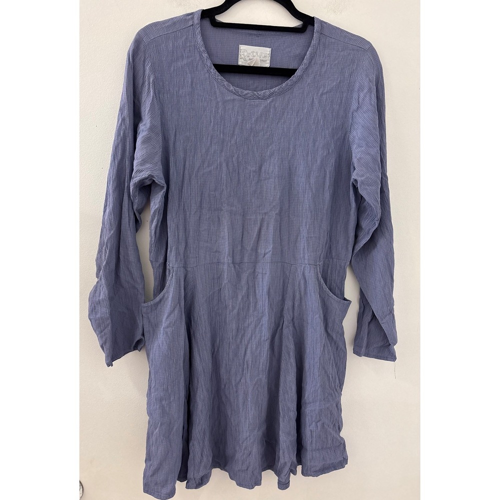 R-Clan Jeanne Engelhart Women Purple Textured Long Sleeve Tunic Size S lagenlook